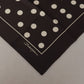 Black Silk Dotted Square Bandana Handkerchief Scarf