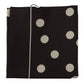 Black Silk Dotted Square Bandana Handkerchief Scarf