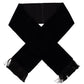 Blue Silk Blend Skinny Wrap Shawl Fringe Velvet Scarf