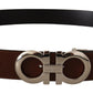 Elegant Reversible Calf Leather Belt