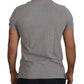 Elegant Grey Logo Embroidered Polo Tee