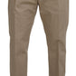 Elegant Brown Cotton Blend Trousers