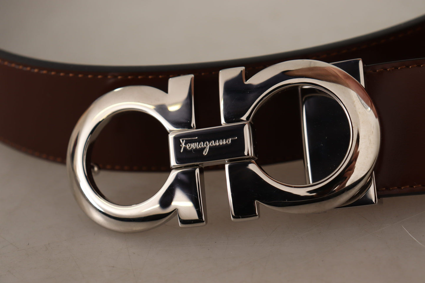 Elegant Reversible Calf Leather Belt