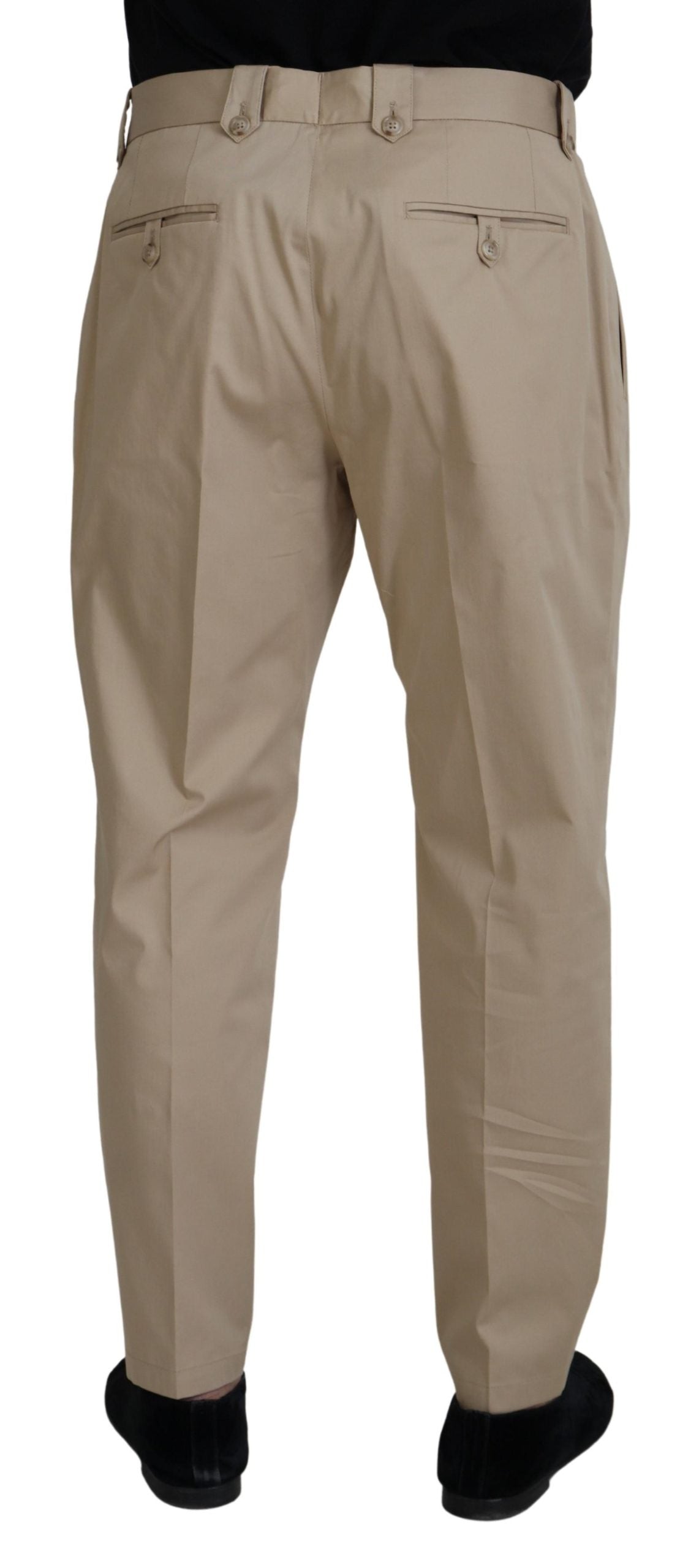 Elegant Brown Cotton Blend Trousers