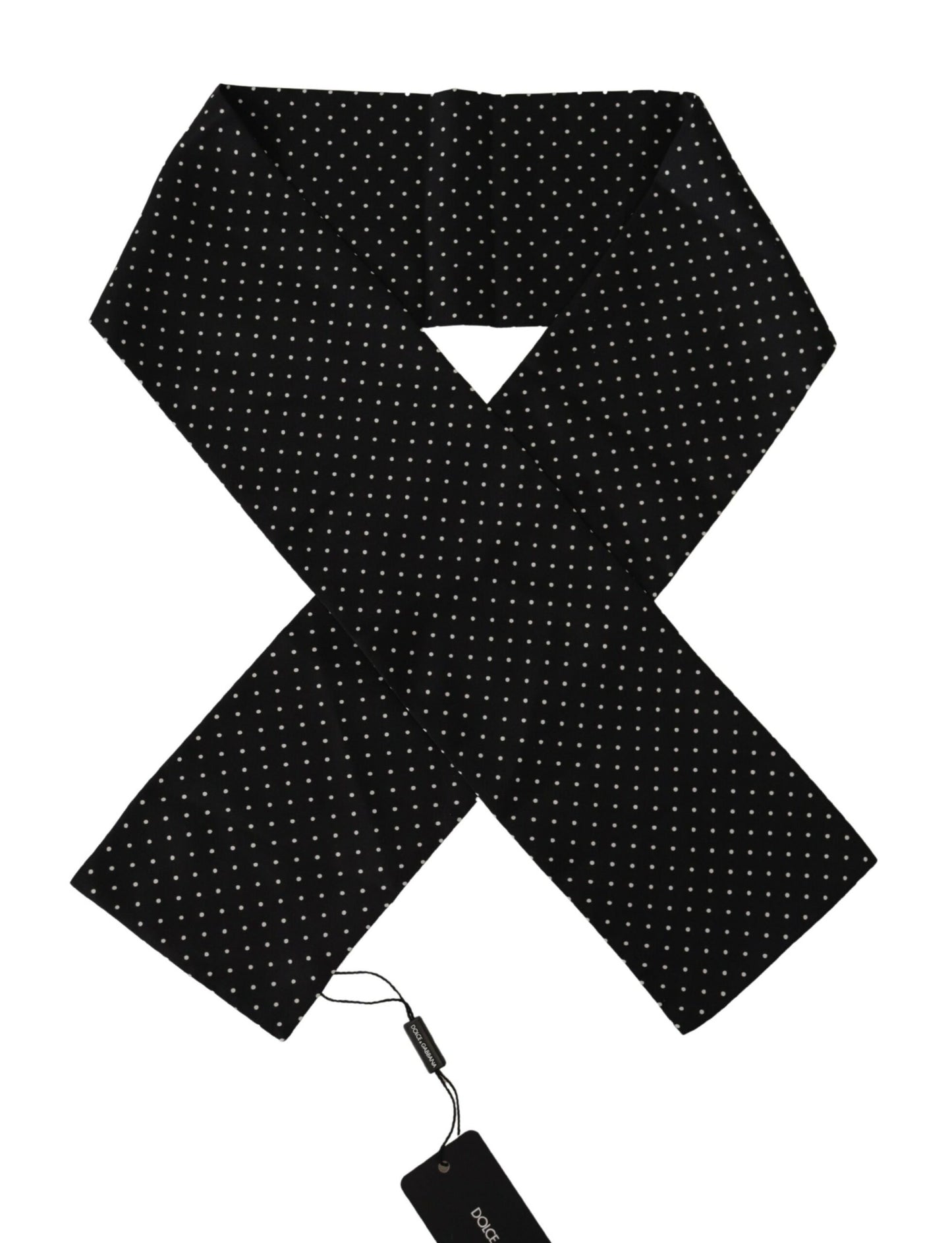 Elegant Silk Men's Scarf in Black & White