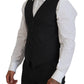 Elegant Gray Martini Three-Piece Wool Silk Suit