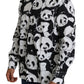 Panda Print Pure Cotton Shirt - Black White
