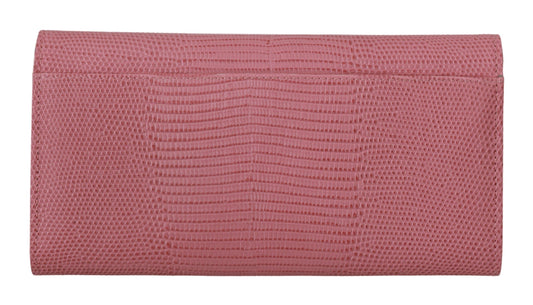 Elegant Pink Leather Continental Wallet