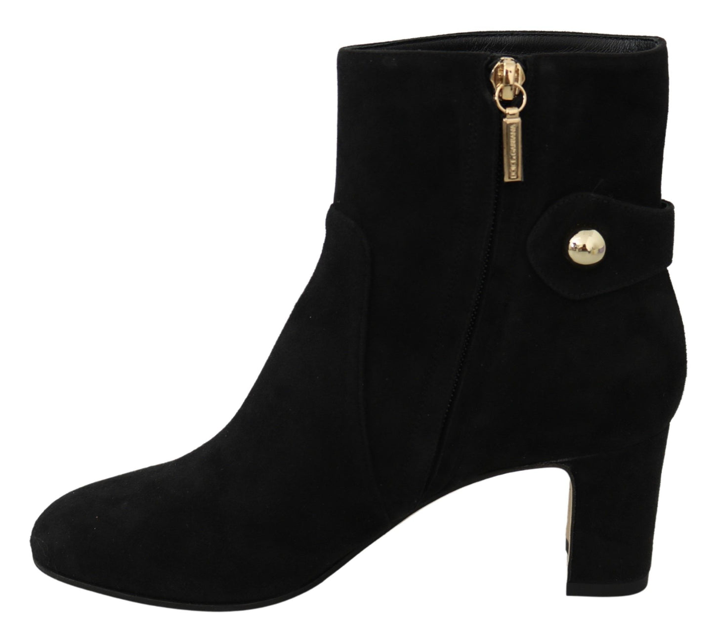 Elegant Black Suede Mid-Calf Boots