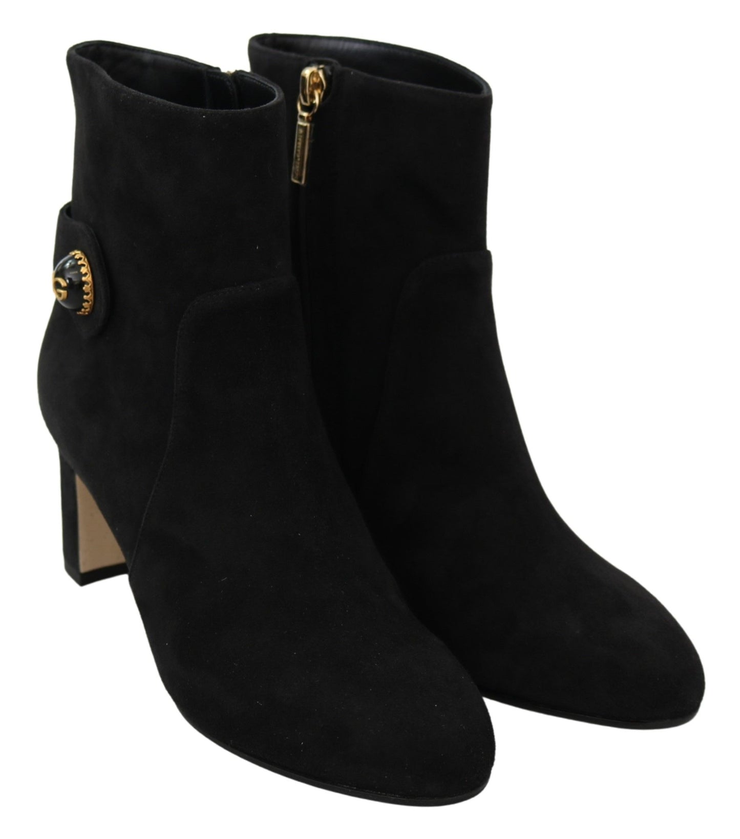 Elegant Black Suede Mid-Calf Boots