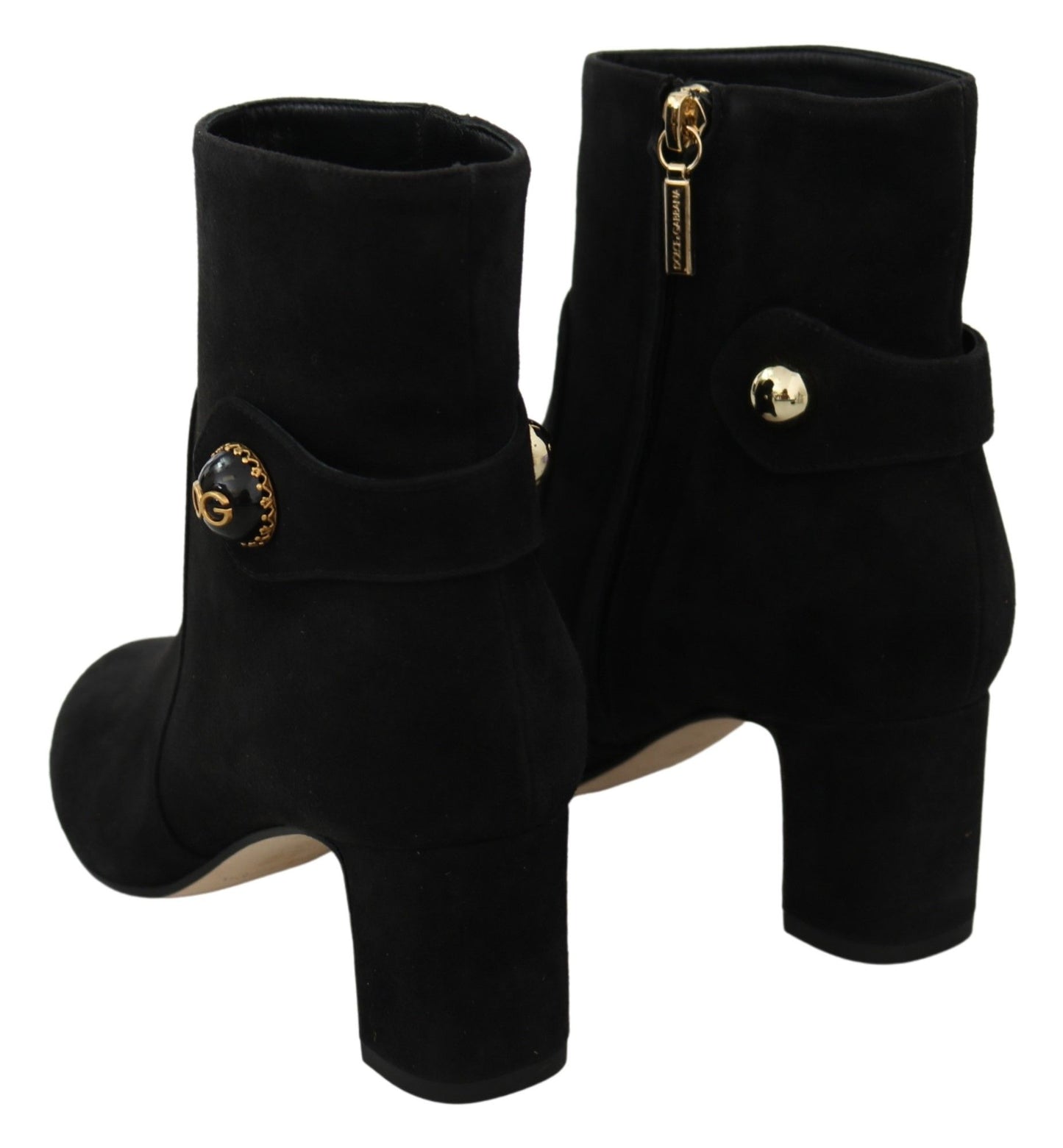 Elegant Black Suede Mid-Calf Boots