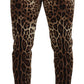 Chic Leopard Print Cotton Pants