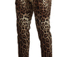 Chic Leopard Print Cotton Pants