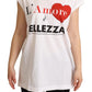 Chic White Crewneck Cap Sleeve Top