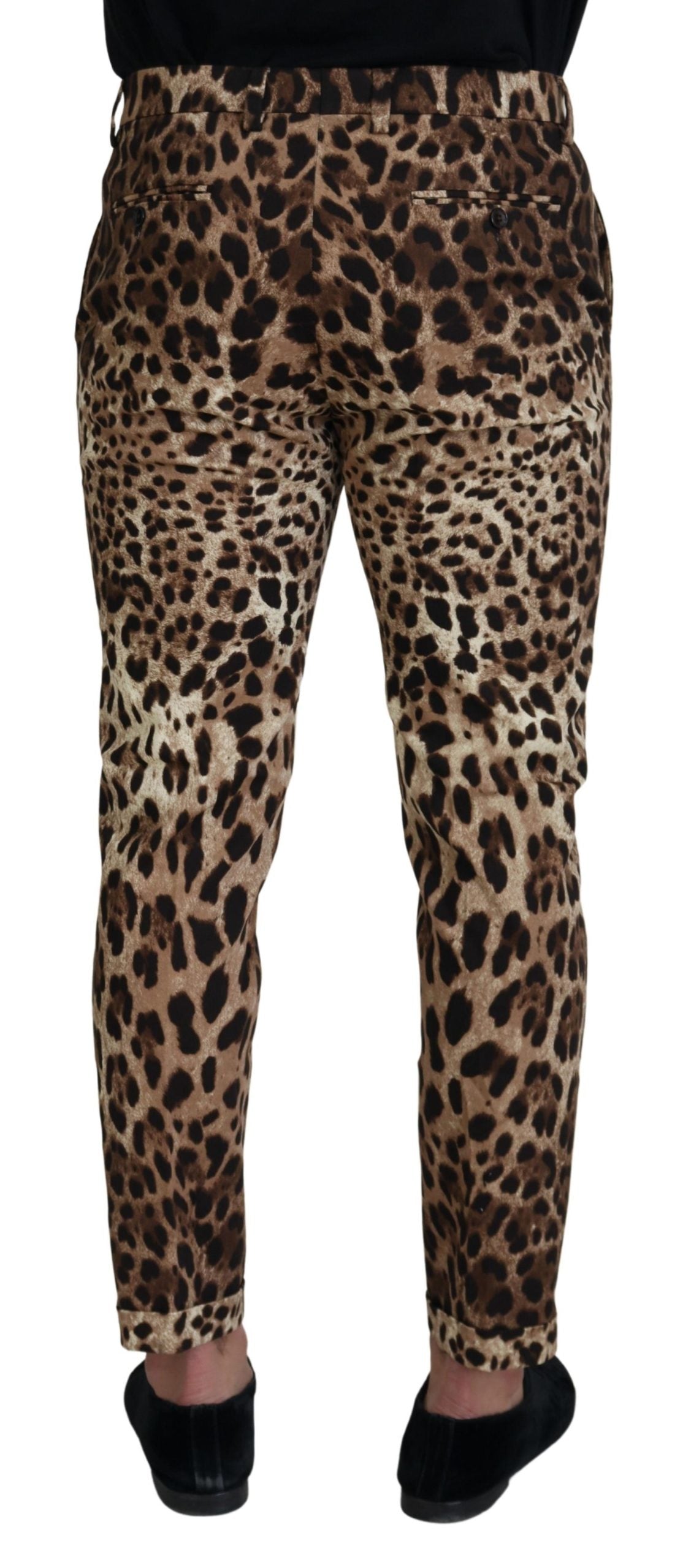 Chic Leopard Print Cotton Pants