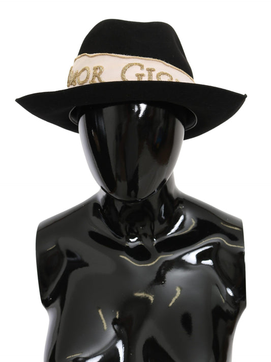 Black Lapin Amor Gignit Wide Brim Fedora Hat