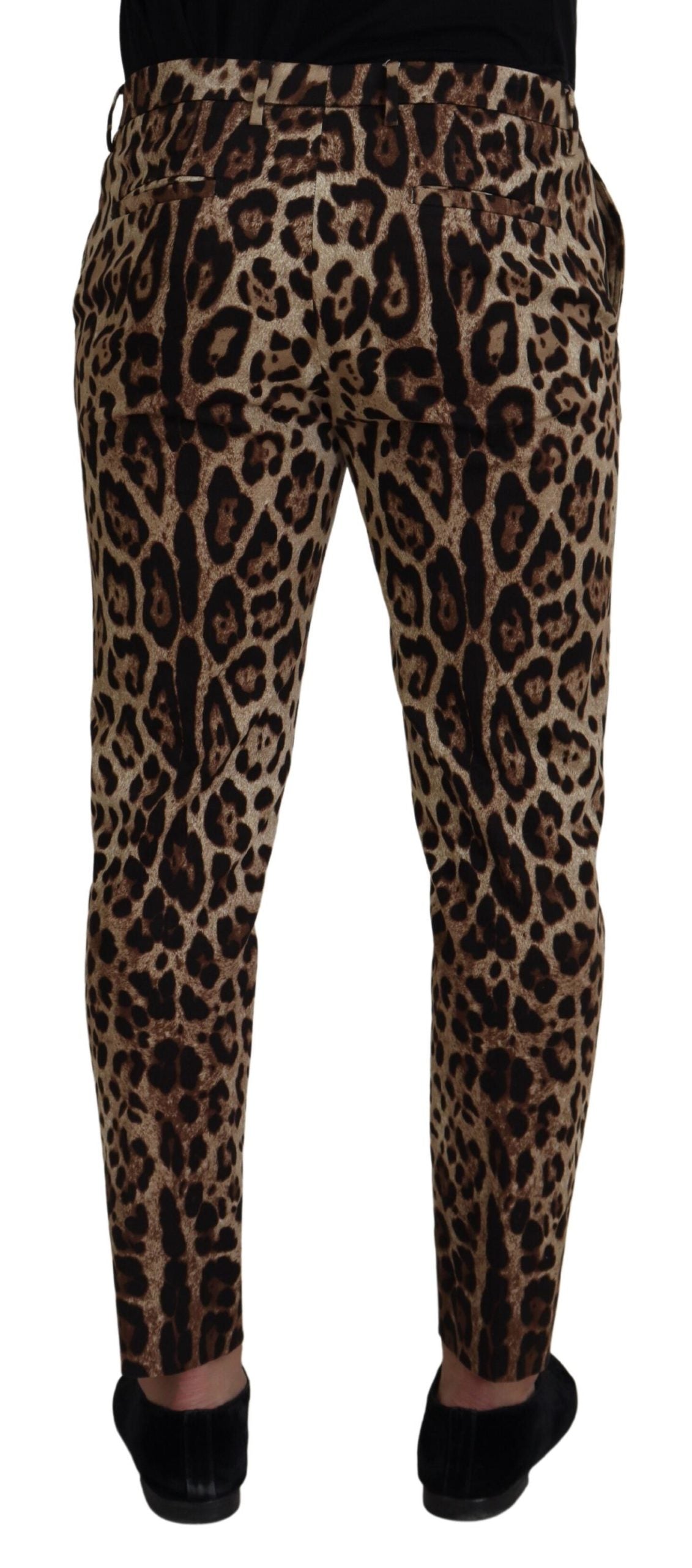 Elegant Leopard Print Cotton Pants