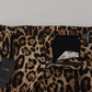 Elegant Leopard Print Cotton Pants