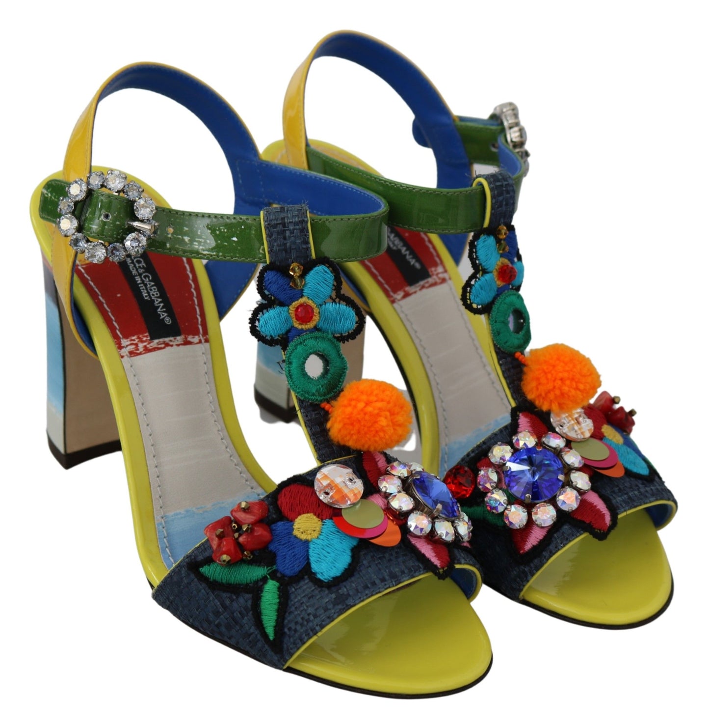 Elegant Multicolor Ankle Strap Sandals