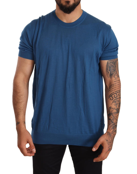 Elegant Cashmere Crew Neck Pullover T-Shirt