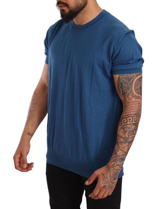 Elegant Cashmere Crew Neck Pullover T-Shirt