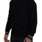 Elegant Black Virgin Wool Crewneck Sweater