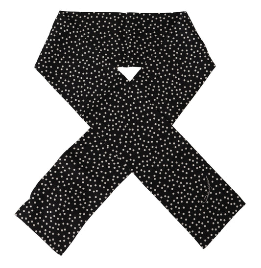 Elegant Black Polka Dot Silk Men's Scarf