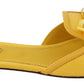 Yellow Bianca Embellished Leather Slides