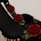 Elegant Embellished T-Strap Heels Sandals