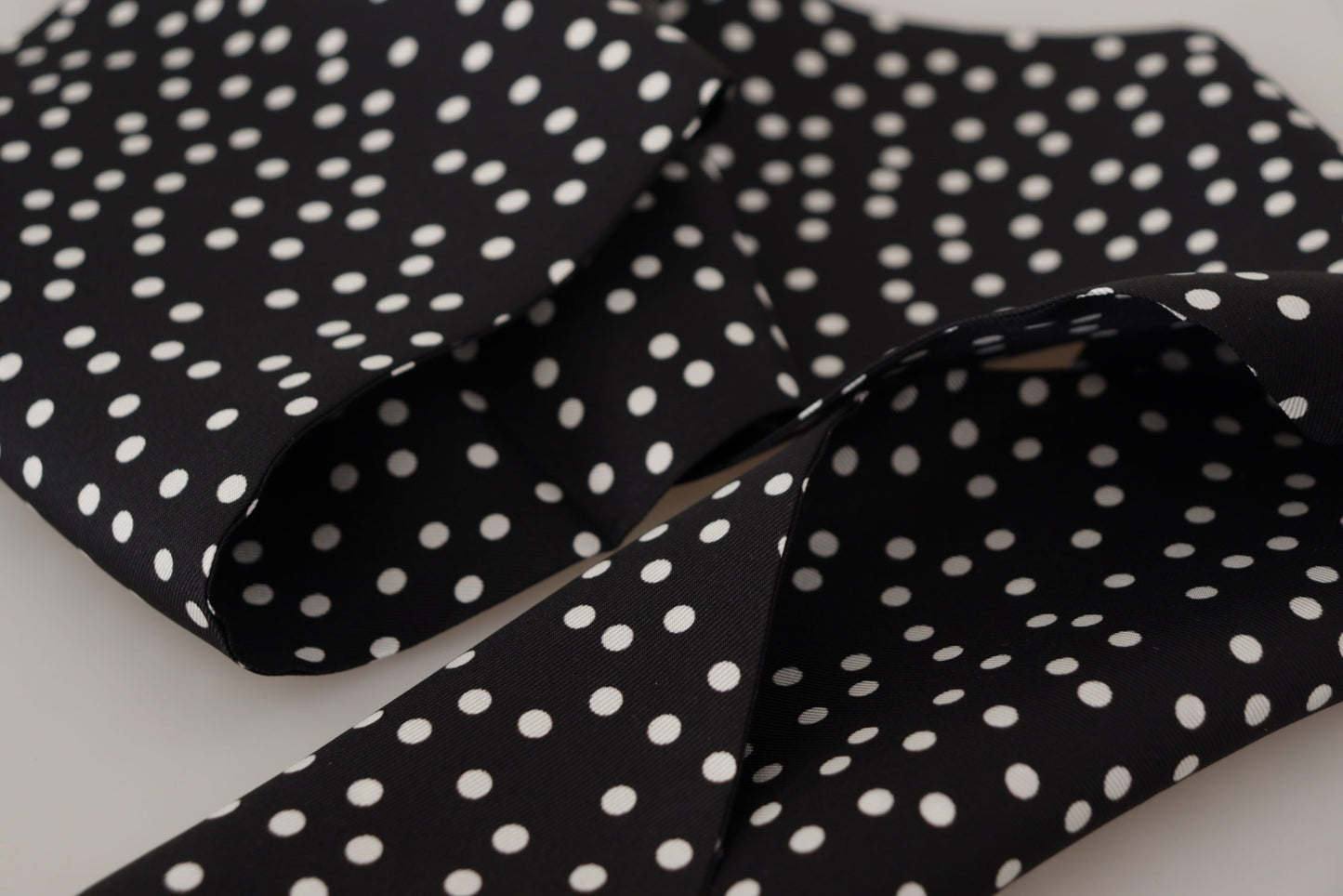 Elegant Black Polka Dot Silk Men's Scarf