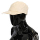 Elegant White Lambskin Leather Baseball Cap