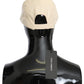 Elegant White Lambskin Leather Baseball Cap