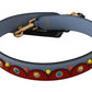 Elegant Blue Leather Shoulder Strap Accessory