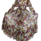 Elegant Floral A-Line Pleated Silk Dress