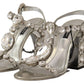 Silver Crystals Strap Buckle High Heel Sandals