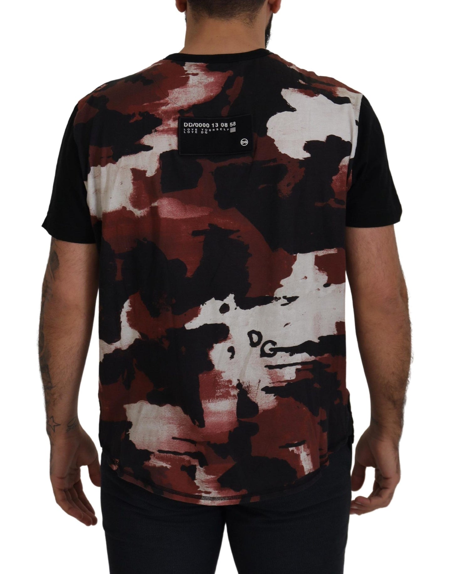 Elegant Camo Patch Crew Neck Tee