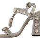 Silver Crystals Strap Buckle High Heel Sandals