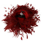 Elegant Red Feather & Fur Fashion Hat