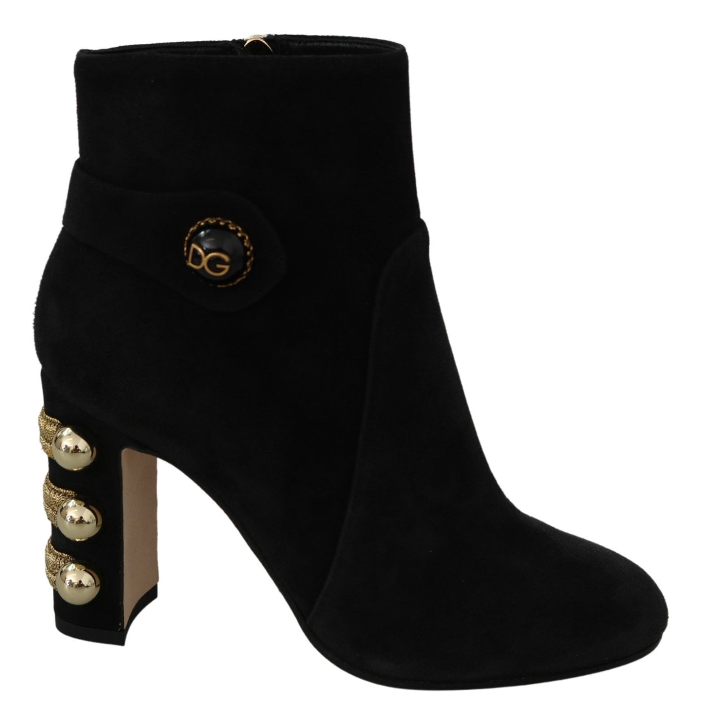 Elegant Black Suede Short Boots