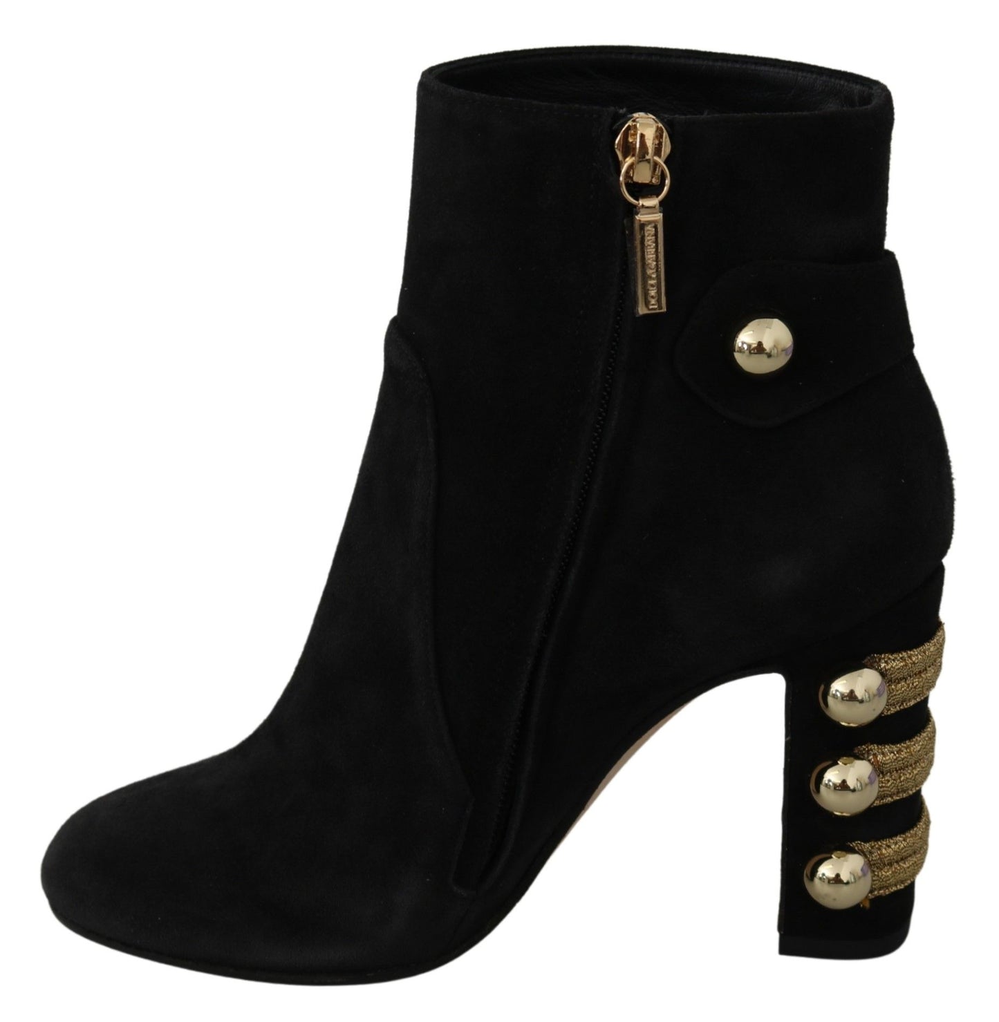 Elegant Black Suede Short Boots