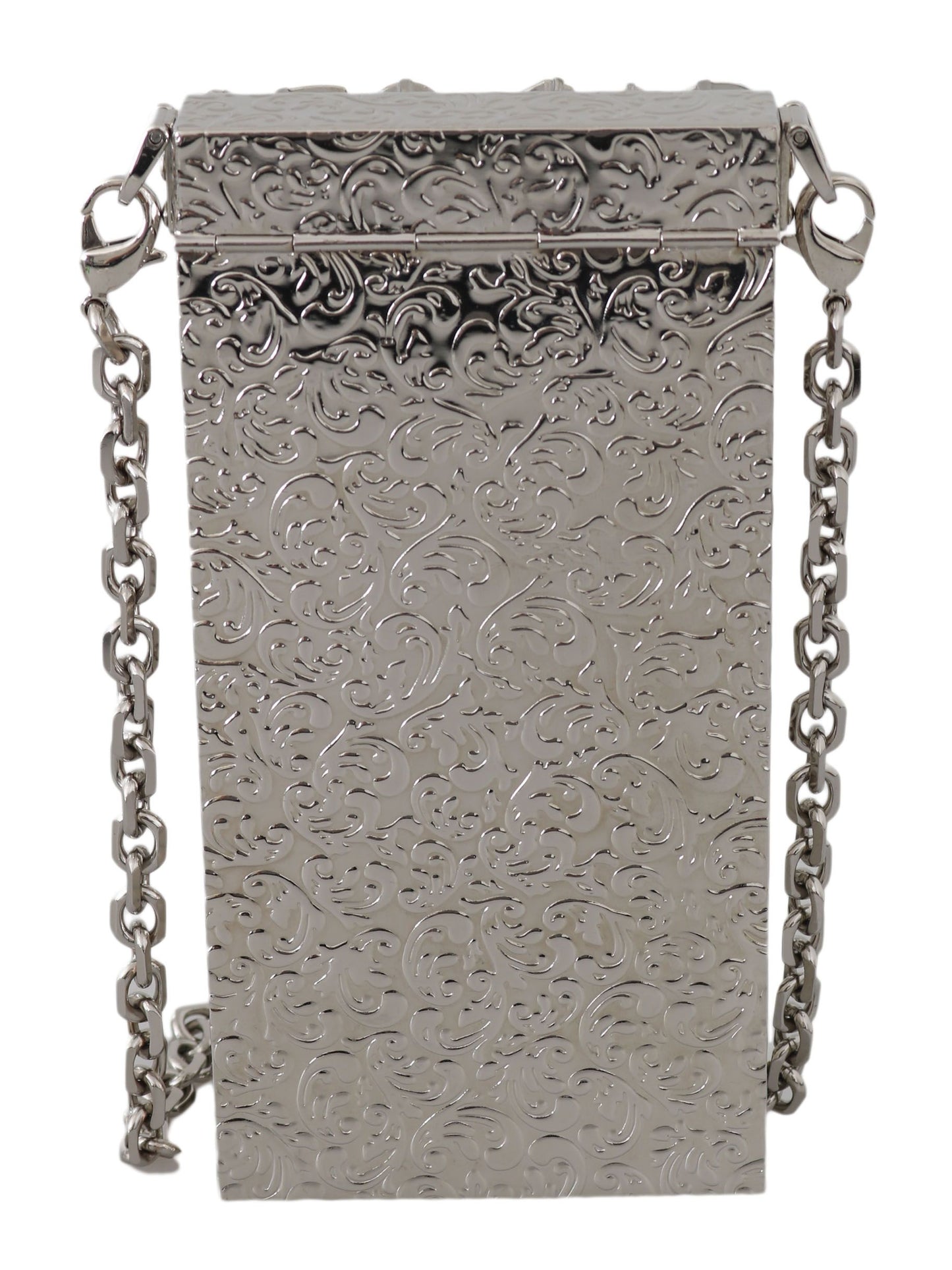 Elegant Silver Crystal Case Crossbody Purse