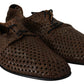 Authentic Hand-Woven Leather Derby Shoes