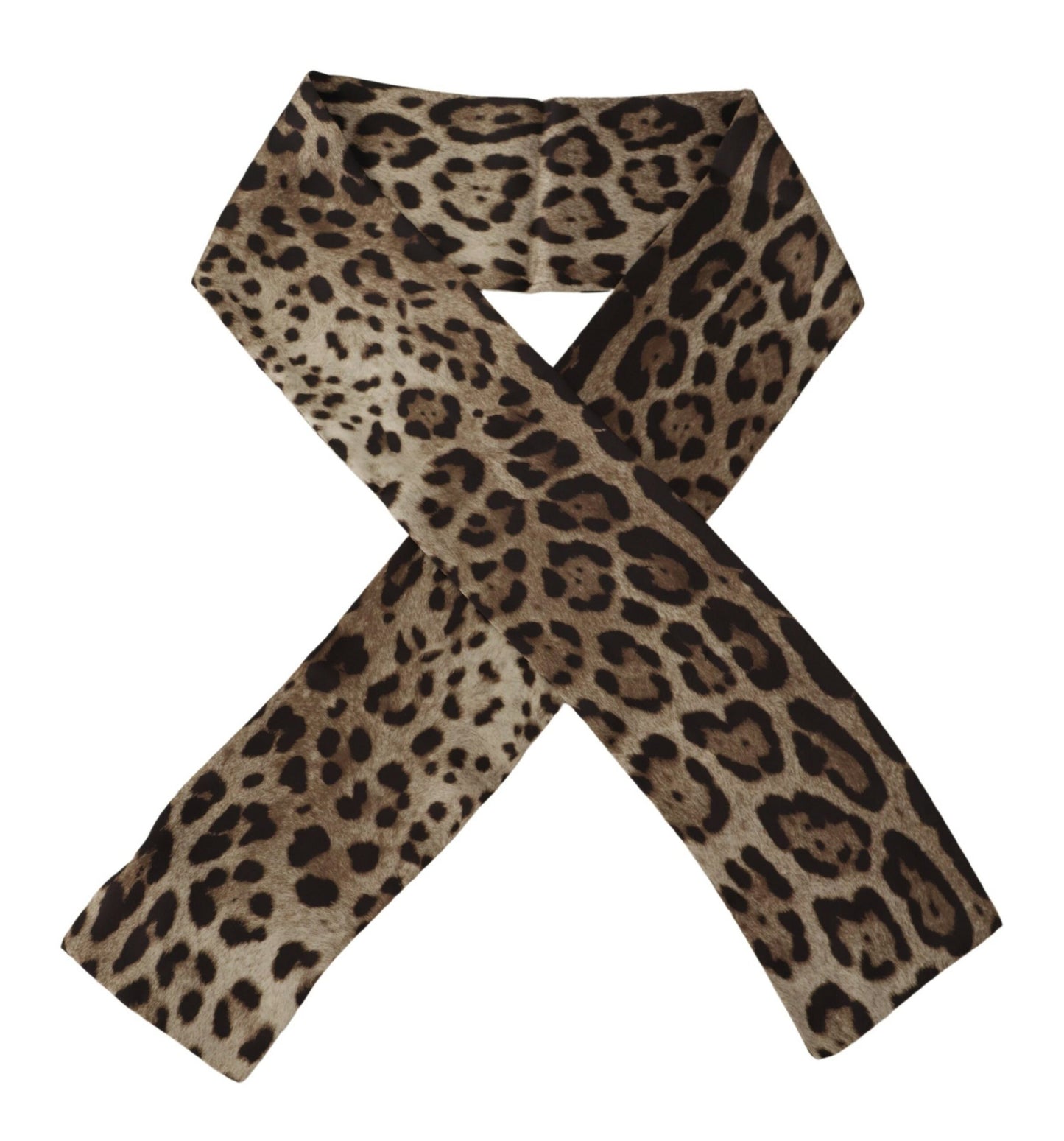 Elegant Silk Leopard Print Men's Scarf