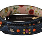Elegant Blue Python Leather Bag Strap