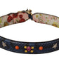 Elegant Blue Python Leather Bag Strap