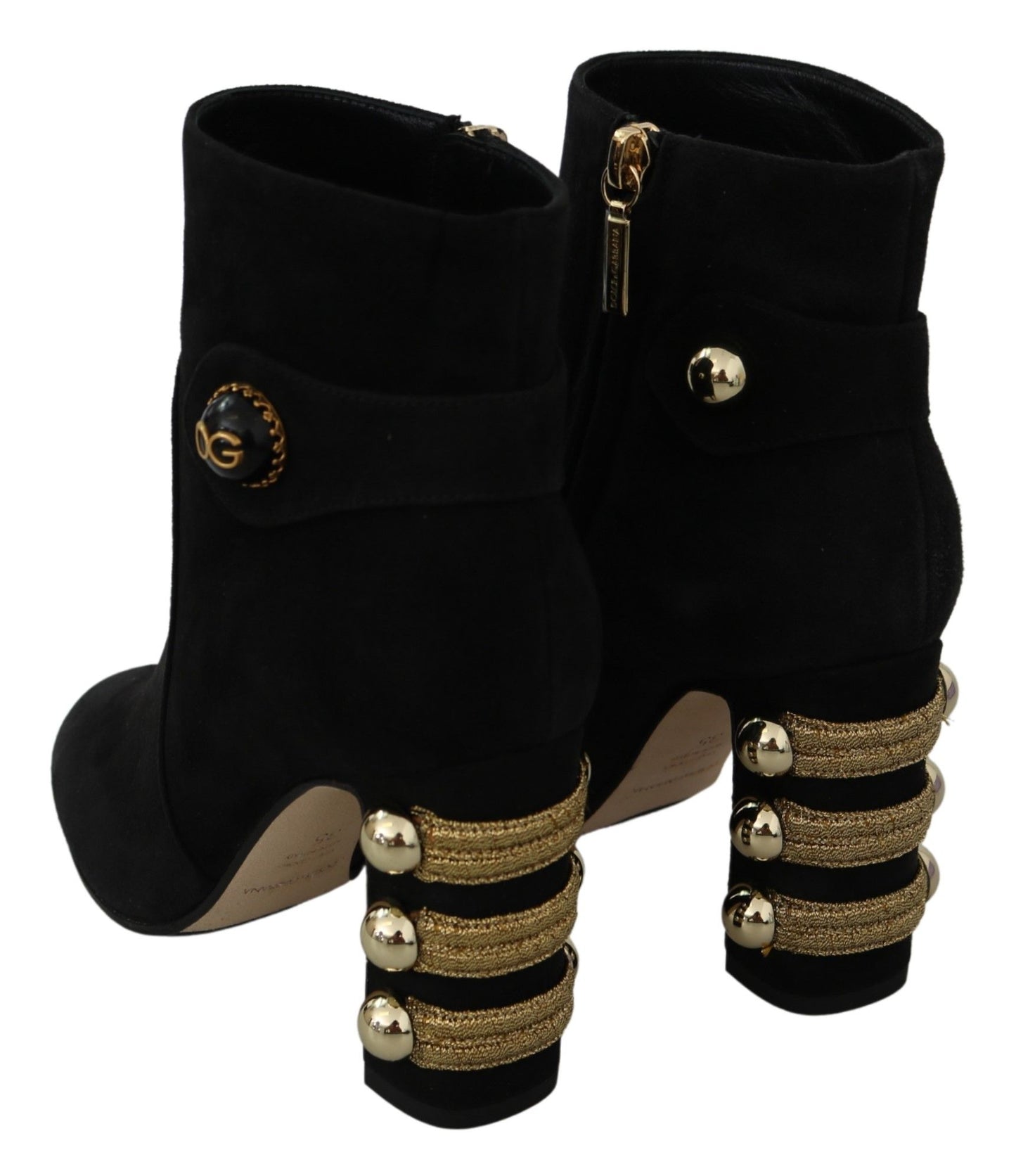 Elegant Black Suede Short Boots