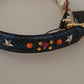 Elegant Blue Python Leather Bag Strap
