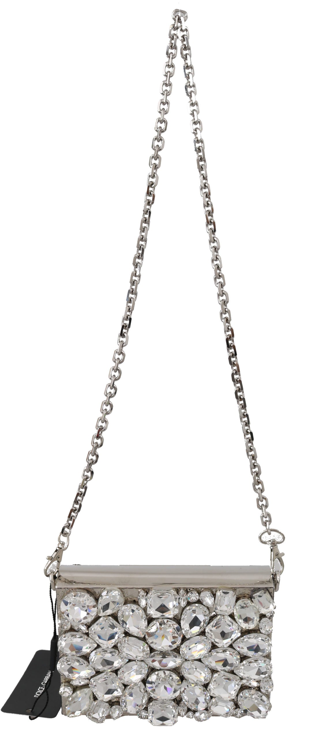 Elegant Silver Crystal Crossbody Bag