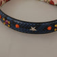 Elegant Blue Python Leather Bag Strap