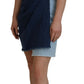 Two Tone Blue Patchwork Denim Mini Dress